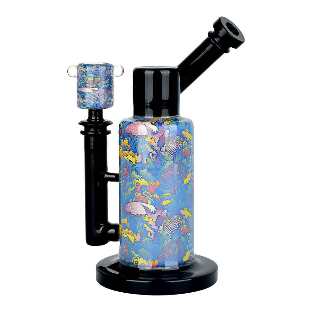Pulsar Garden of Cosmic Delights Water Pipe, 8.5" with Intricate Design, 14mm Female Joint, Front View