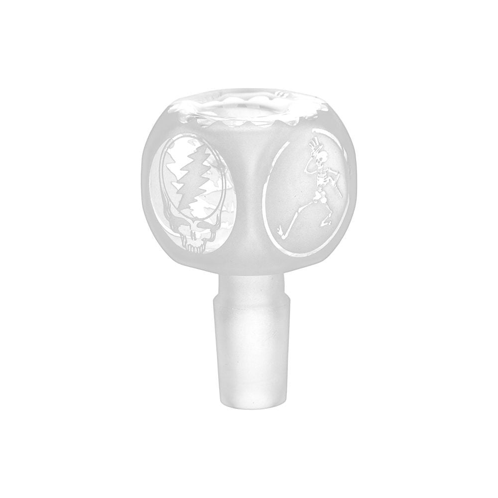 Pulsar Grateful Dead glass bowl with Steal Your Face design, 14mm female joint, front view on white background