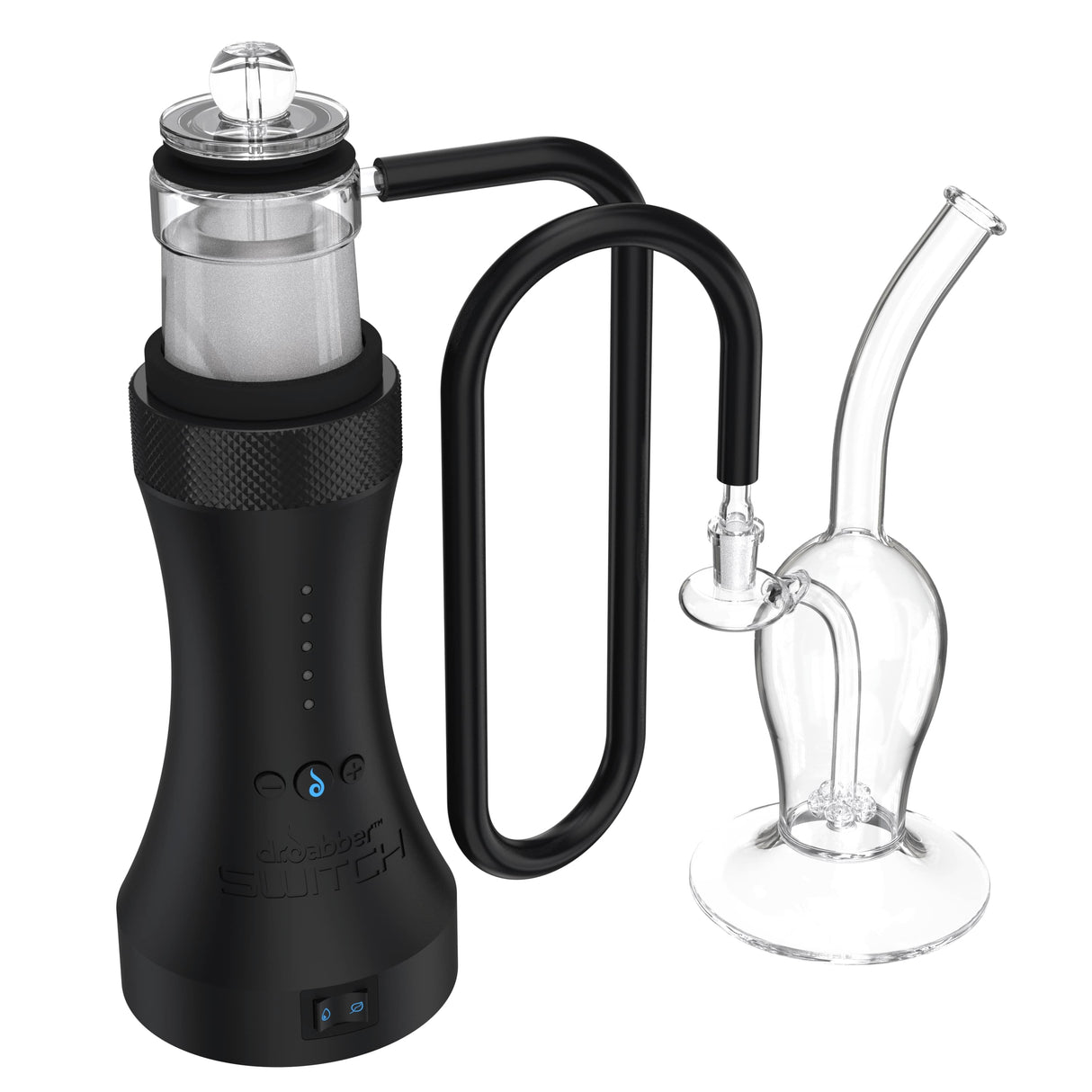Dr. Dabber Switch Whip Attachment Kit with clear glass percolator and black e-nail base