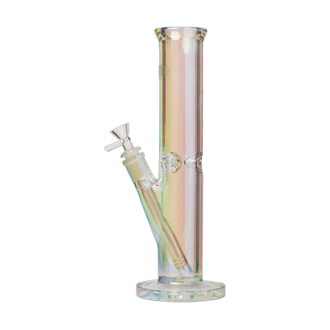 Ric Flair Drip Water Pipe - 14mm Borosilicate Glass Bong with Colorful Iridescent Finish - Front View