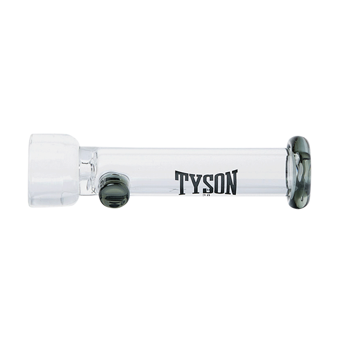 Tyson Jab One Hitter Hand Pipe - Clear Borosilicate Glass - Side View