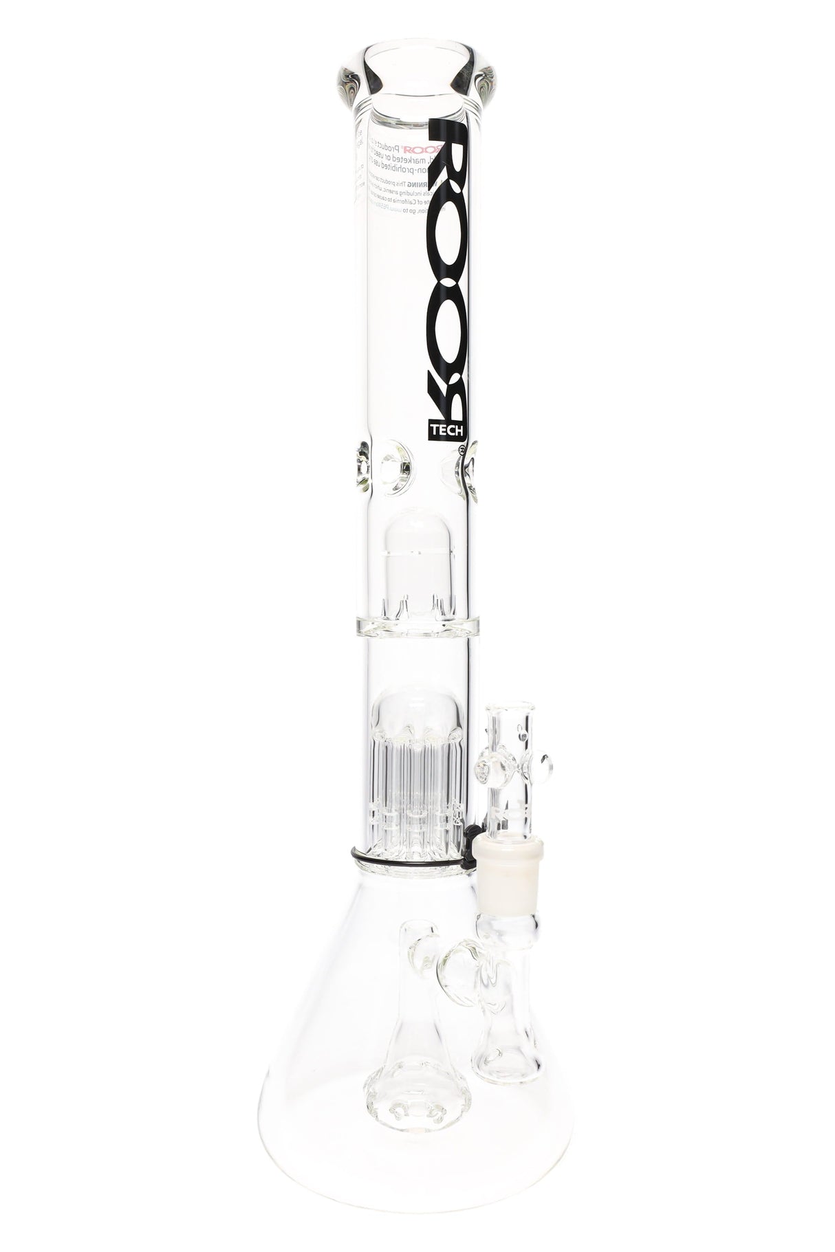 ROOR 18β³ Tech Stemless Clear Beaker Bong β Multi Percs β5mm Glass
