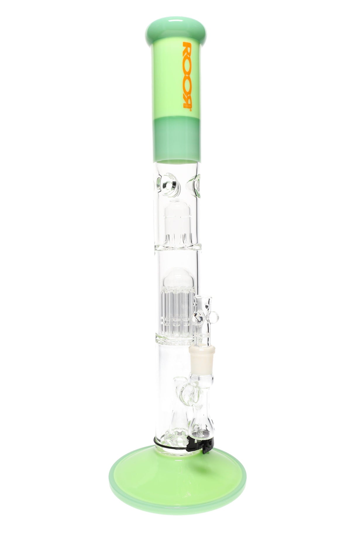 ROOR 18" Tech Stemless Multicolor Straight Tube Bong β Multi Percs β 5mm