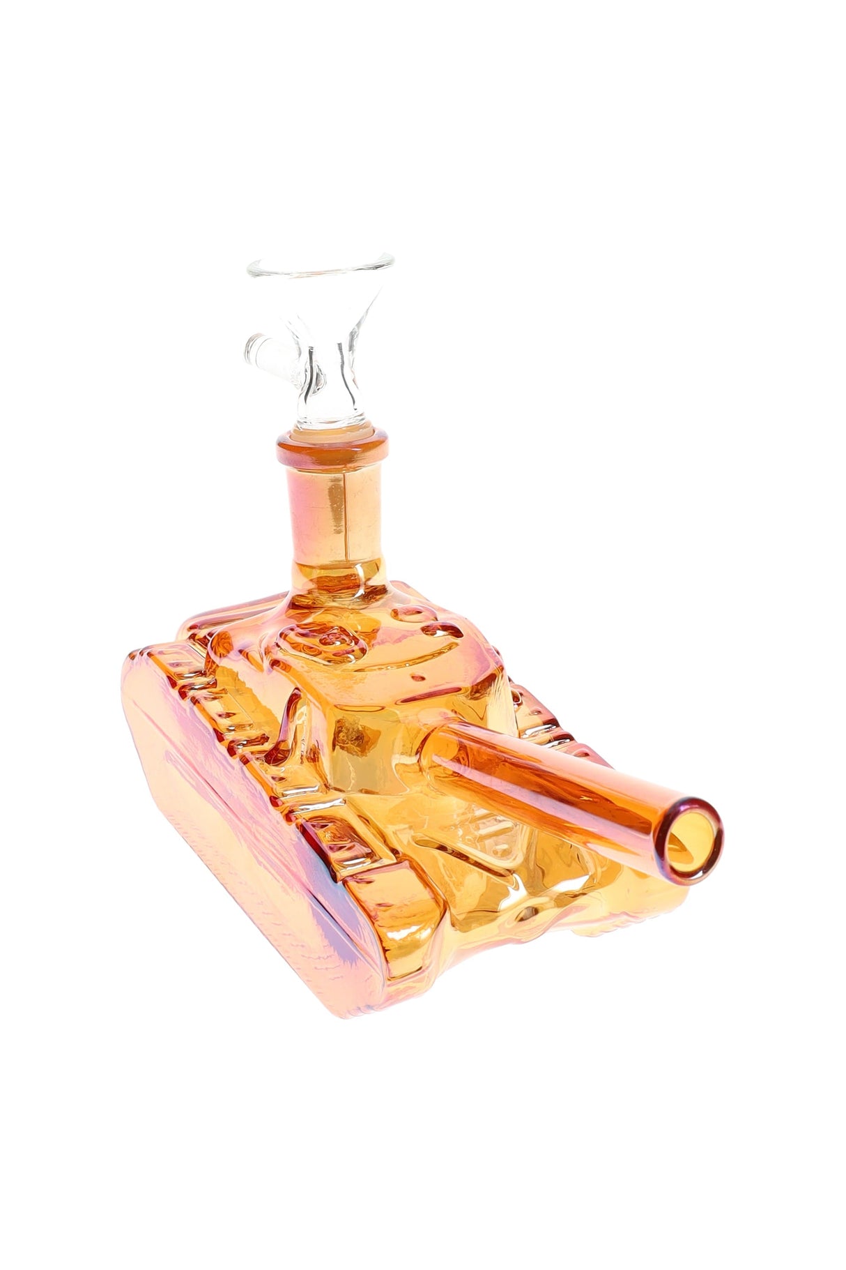 Mini Metallic Glass Tank Bong “Battle Buddy” – 6″ – Glass-on-Glass