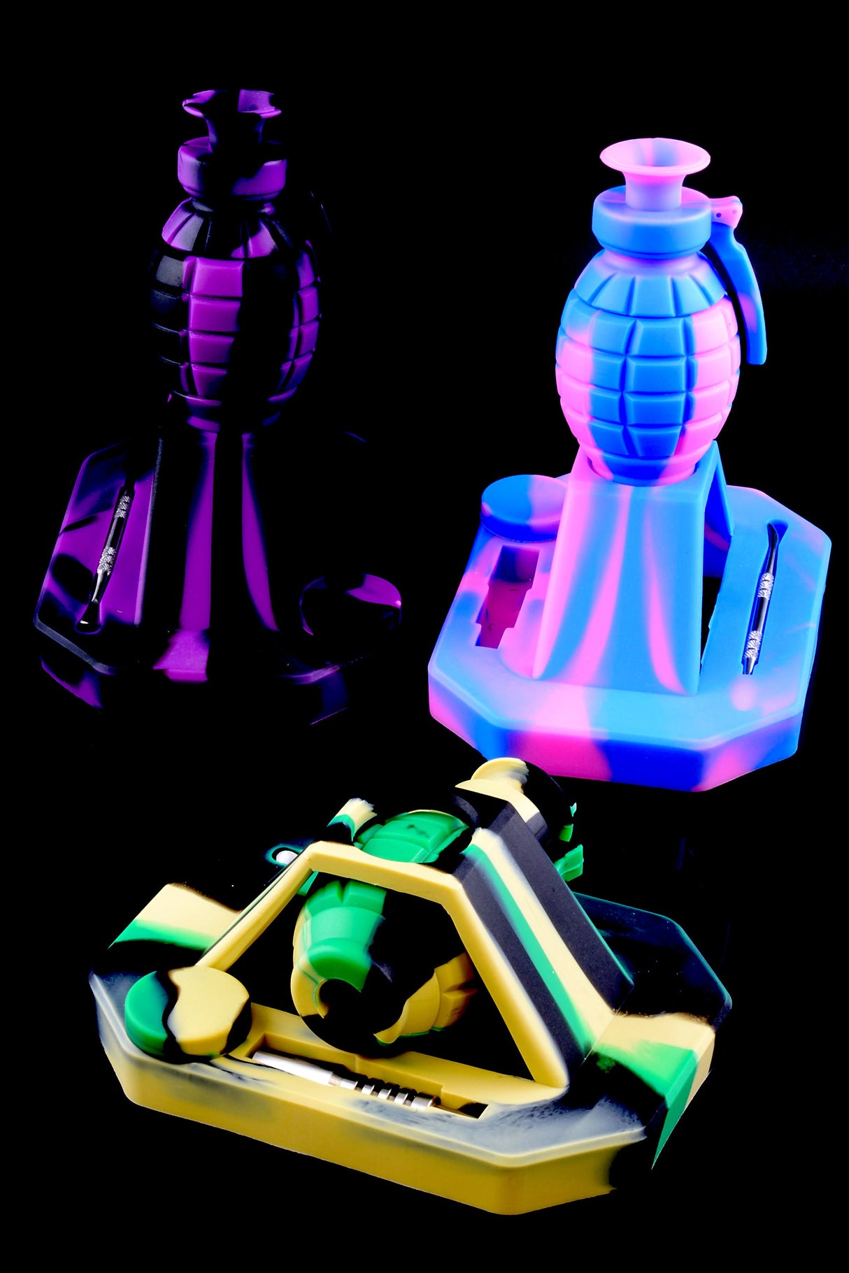 Silicone Grenade Dab Straw Kit “Pin Puller” – 6½″