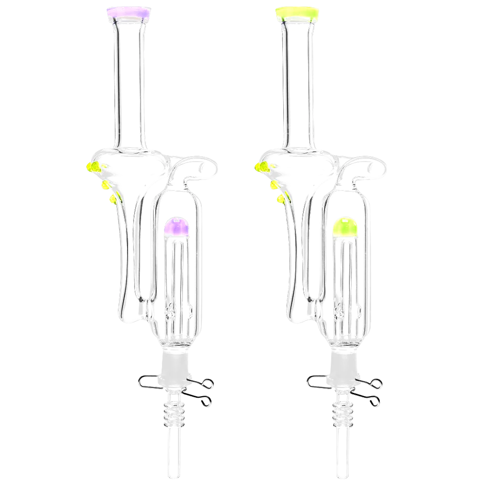 Aero Recycler Vapor Straw with Clip, 10mm joint, for concentrates, front view