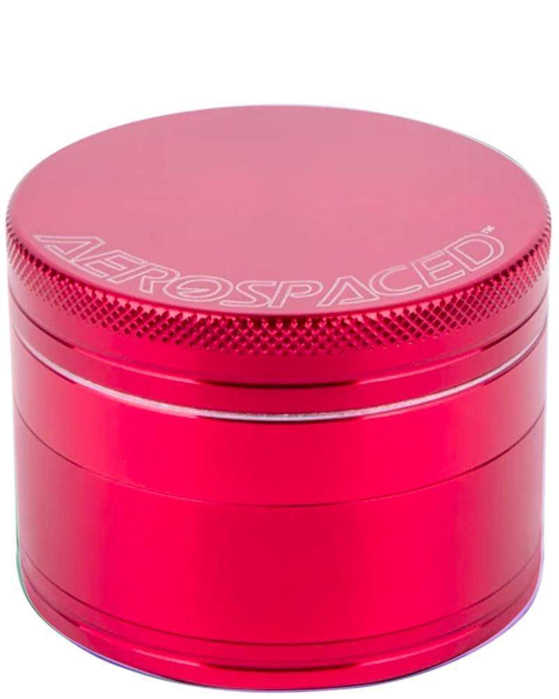 Aerospaced 4-Piece Aluminum Grinder in Red, Compact and Portable Design, Front View