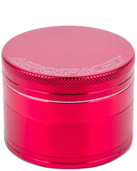 Aerospaced 4-Piece Aluminum Grinder in Red, Compact and Portable Design, Front View