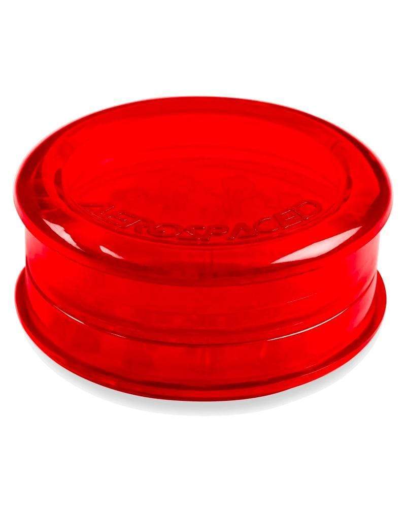 Aerospaced Acrylic 3-Piece Grinder in vibrant red, compact and portable design, ideal for dry herbs.