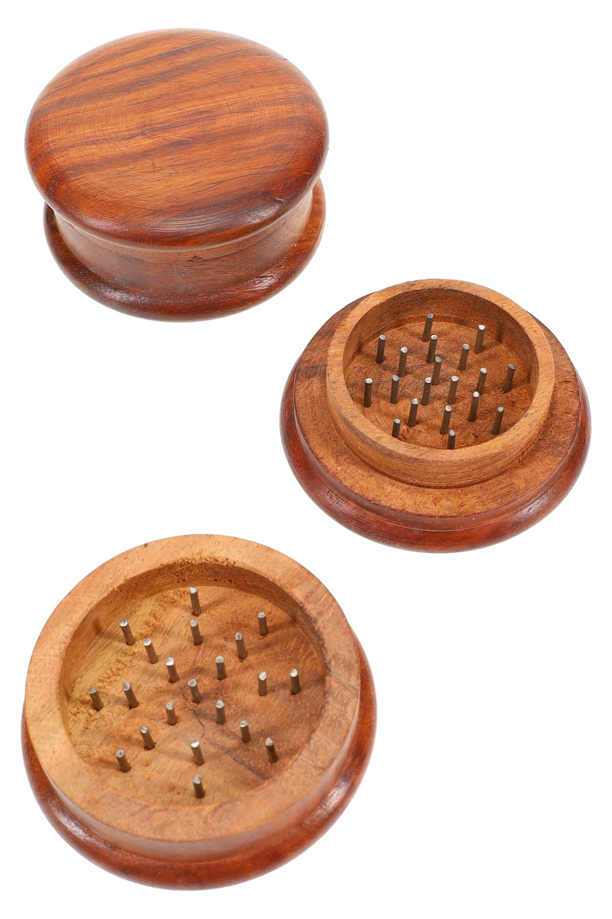 Wood 2-Part Herb Grinder “Timber Twist” – 2¼″