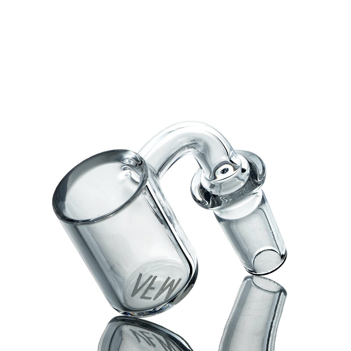 AFM Banger Beveled Edge 3mm X 25mm Quartz Banger Side View on Reflective Surface