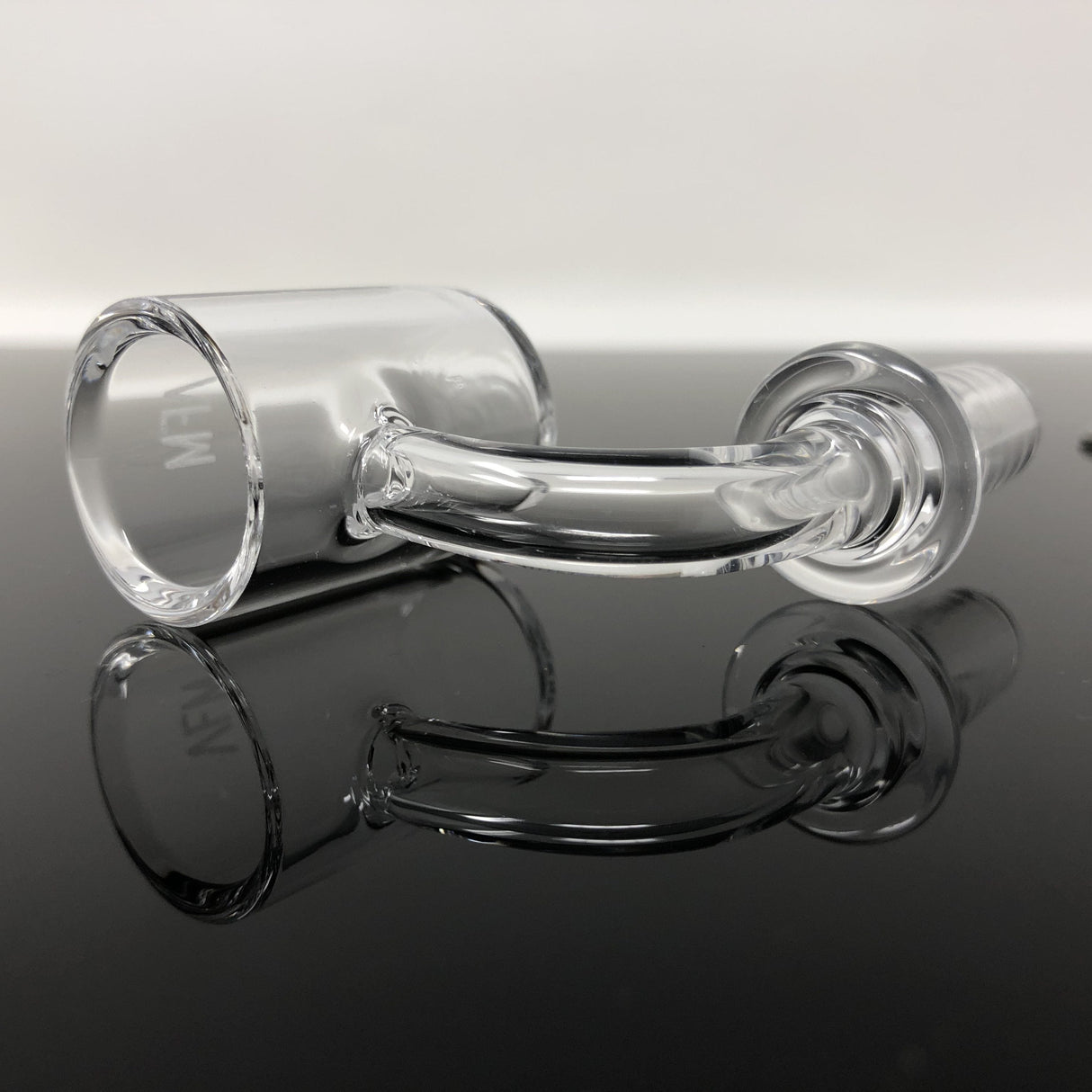 AFM Quartz Banger with Beveled Edge, 3mm Thickness and 25mm Size, Side View on Reflective Surface