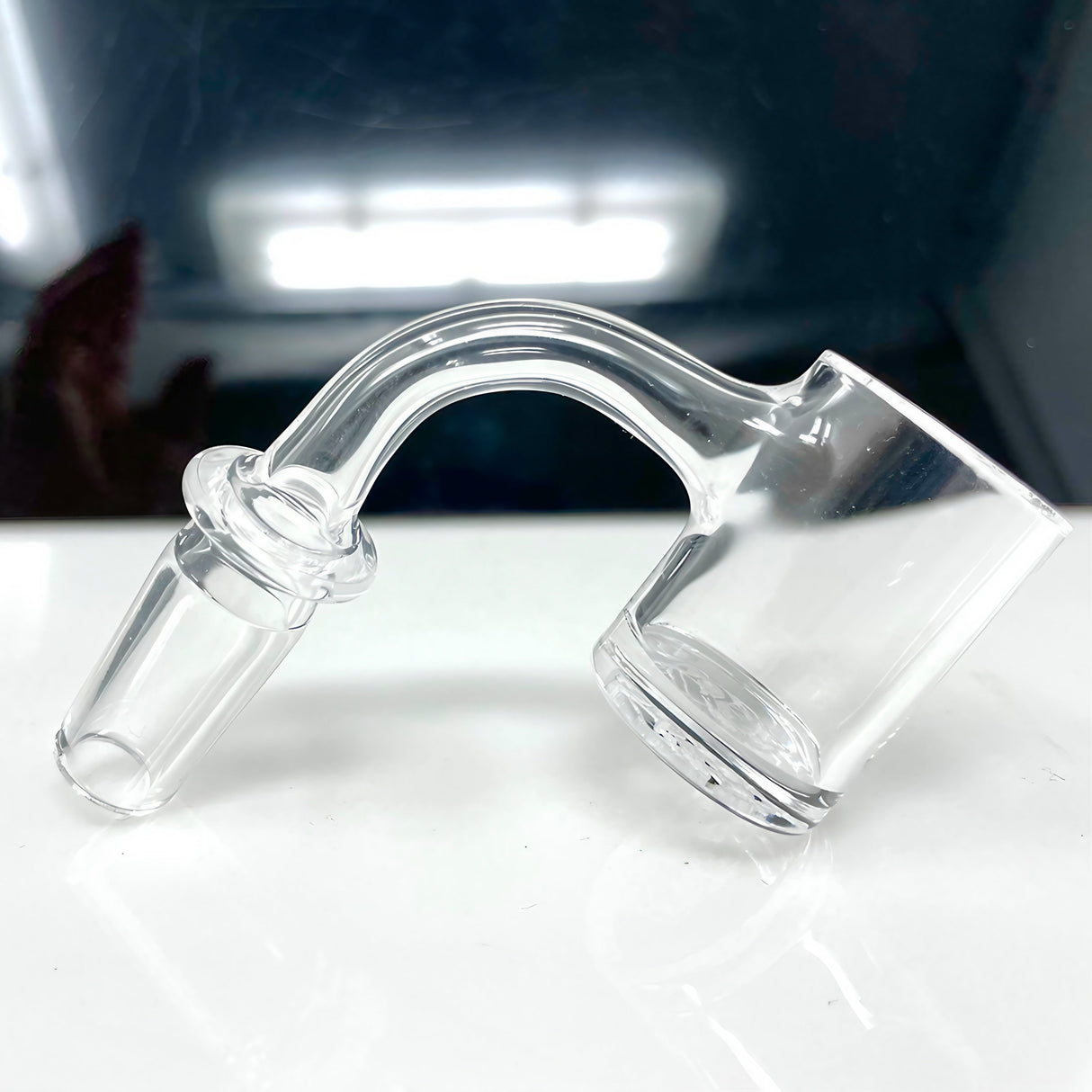 AFM Full Weld Quartz Banger 2mm Thick Bottom 25mm for Dab Rigs, Side View on White