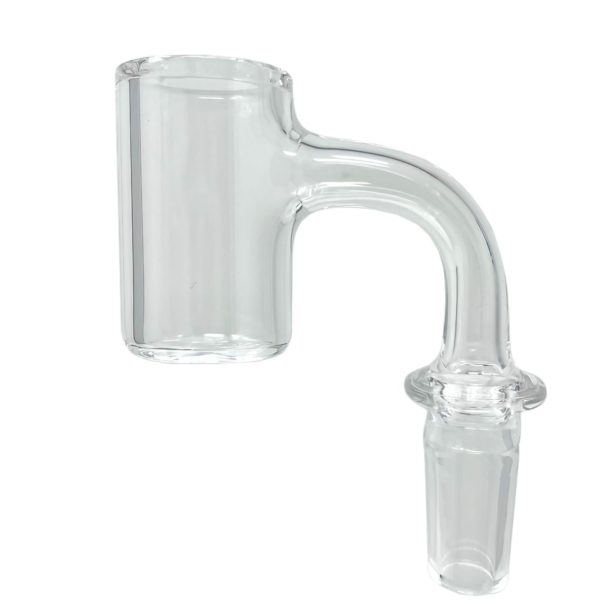 AFM Full Weld Banger, 3mm thick quartz, 25mm size, angled side view on white background