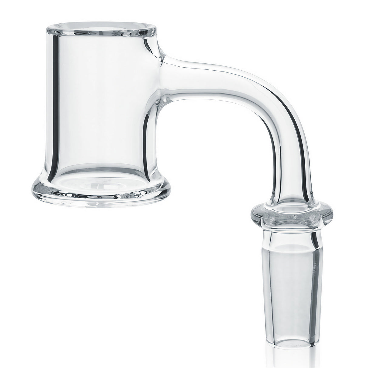 AFM Full Weld Banger Bell Bottom, heavy wall quartz for dab rigs, side view on white background