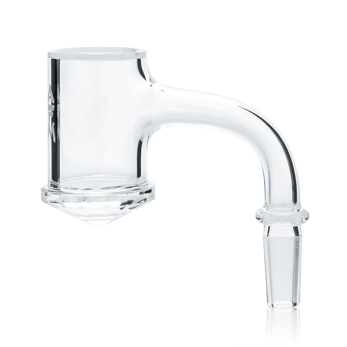 AFM Full Weld Diamond Banger 3mm X 25mm, clear quartz, side view on white background