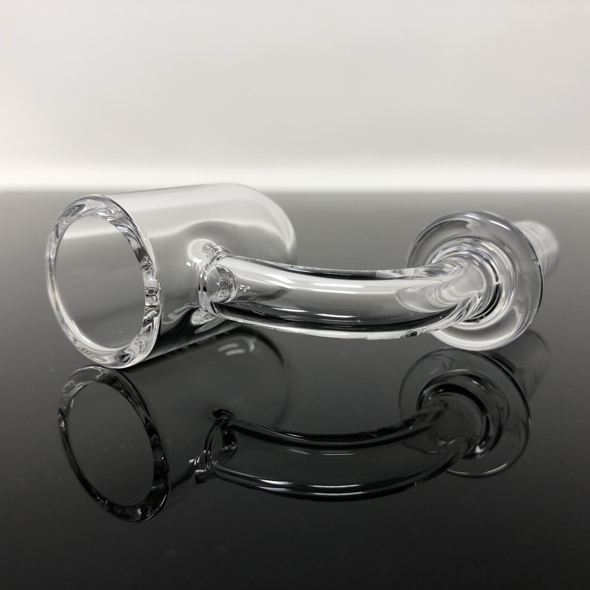 AFM Quartz Round Bottom Banger, 3mm Thickness, 25mm Diameter, Side View on Reflective Surface