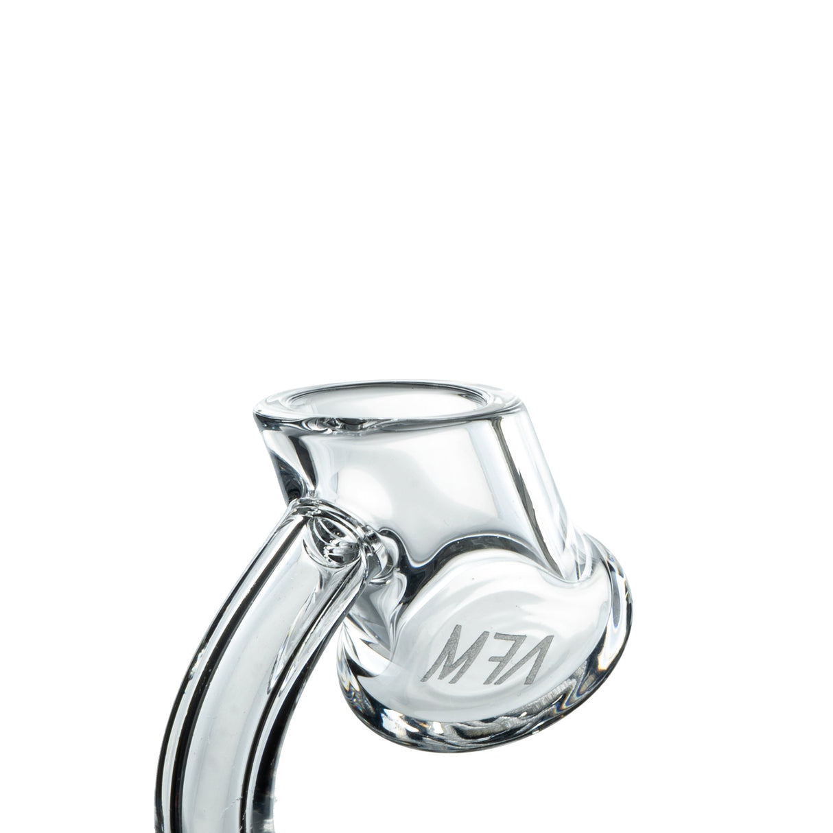 AFM Slant Top Banger 3mm X 20mm for Dab Rigs, Clear Quartz Side View on Seamless White