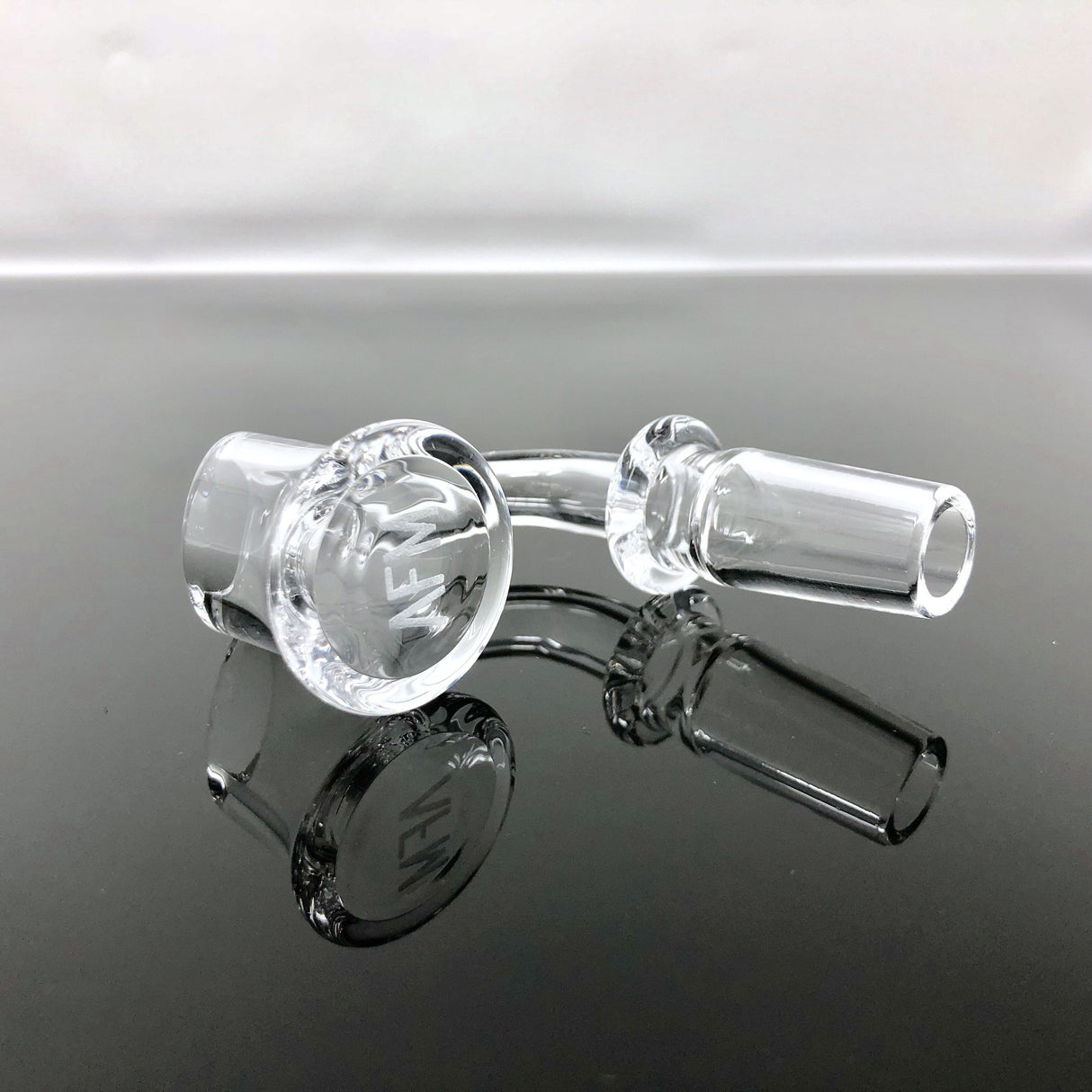AFM Slant Top Banger 3mm X 20mm Quartz for Dab Rigs - Clear Glass on Reflective Surface