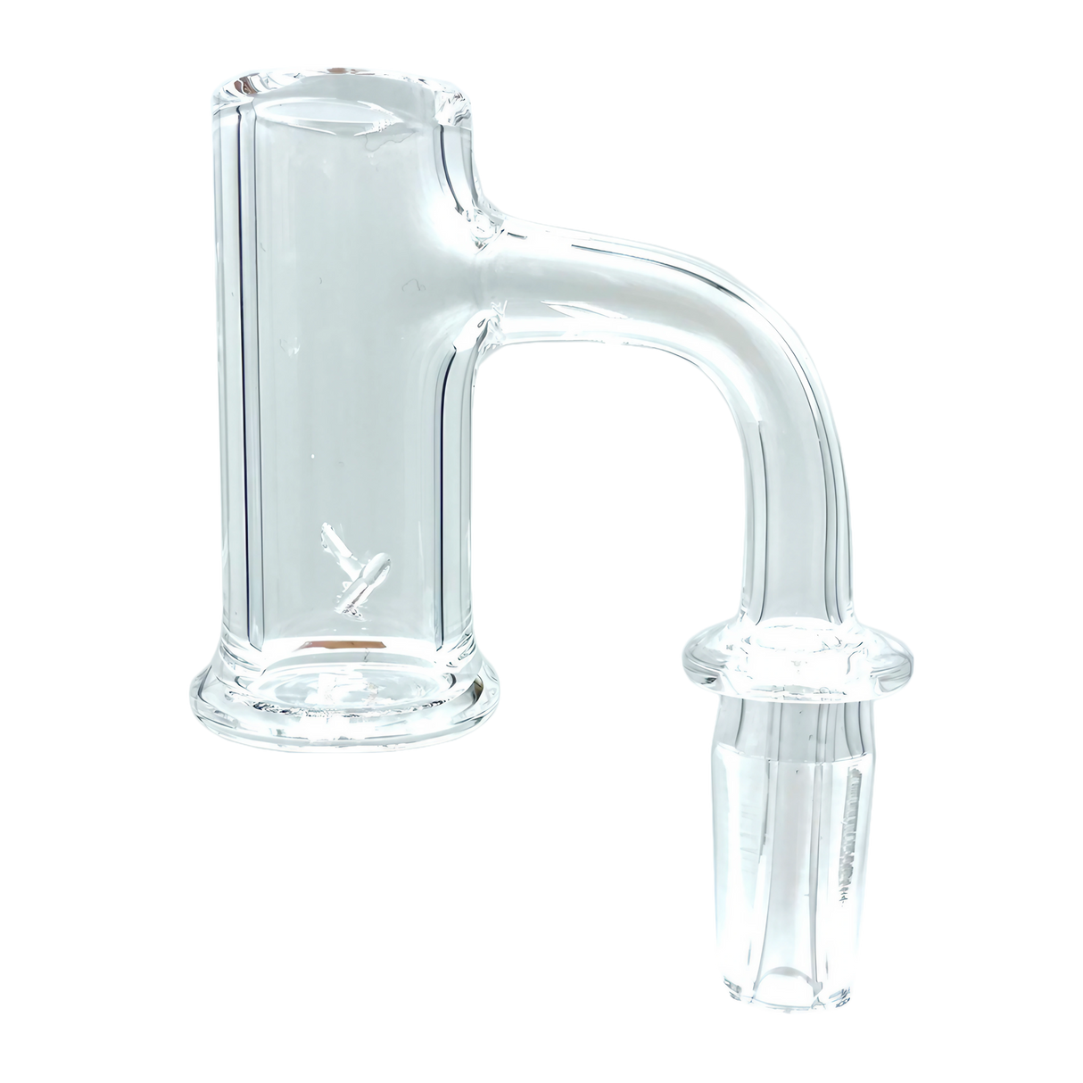 AFM Spin Banger Quartz Flat Top 3mm Thick 20mm Wide for Dab Rigs, Isolated Side View