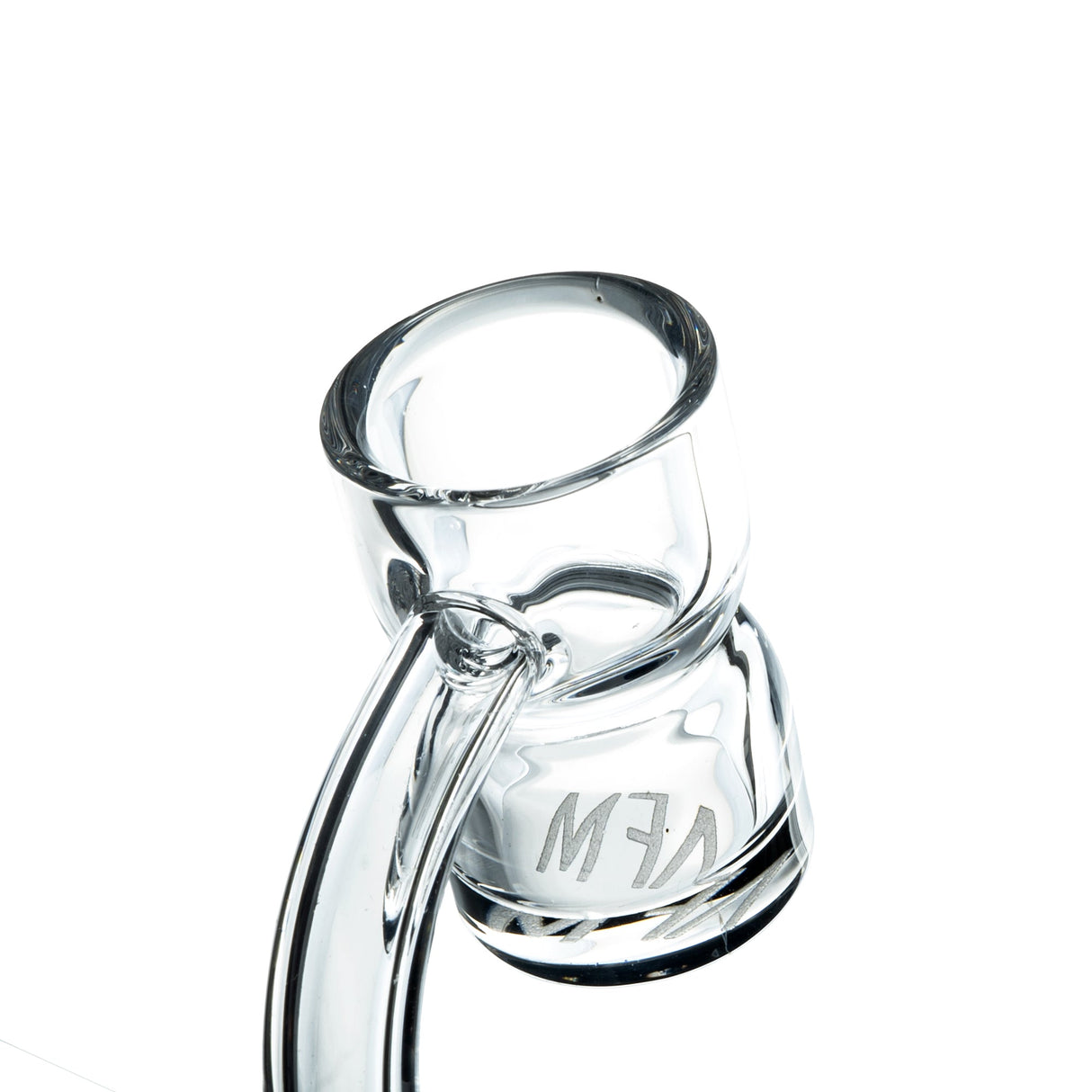 AFM Quartz Banger Hanger with Splash Guard and Thick Bottom - Clear, Side View