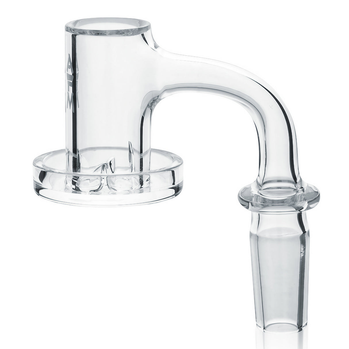 AFM Terp Dish Banger for Dab Rigs, 45 Degree Joint, Thick Quartz Glass, Side View