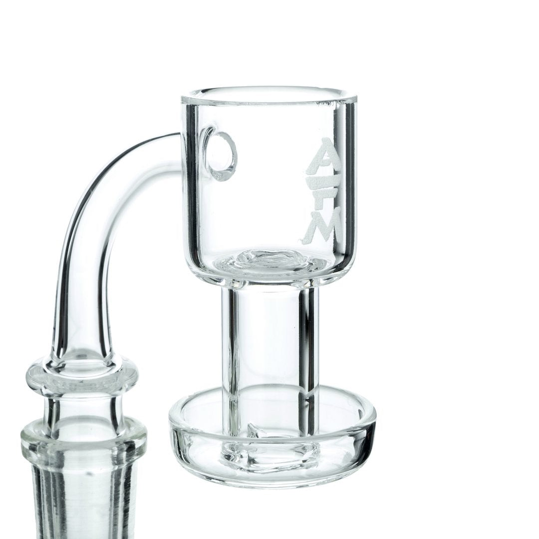AFM Terp Slurper 25mm Quartz Banger Hanger for Dab Rigs, Clear Glass on Glass Joint, Side View