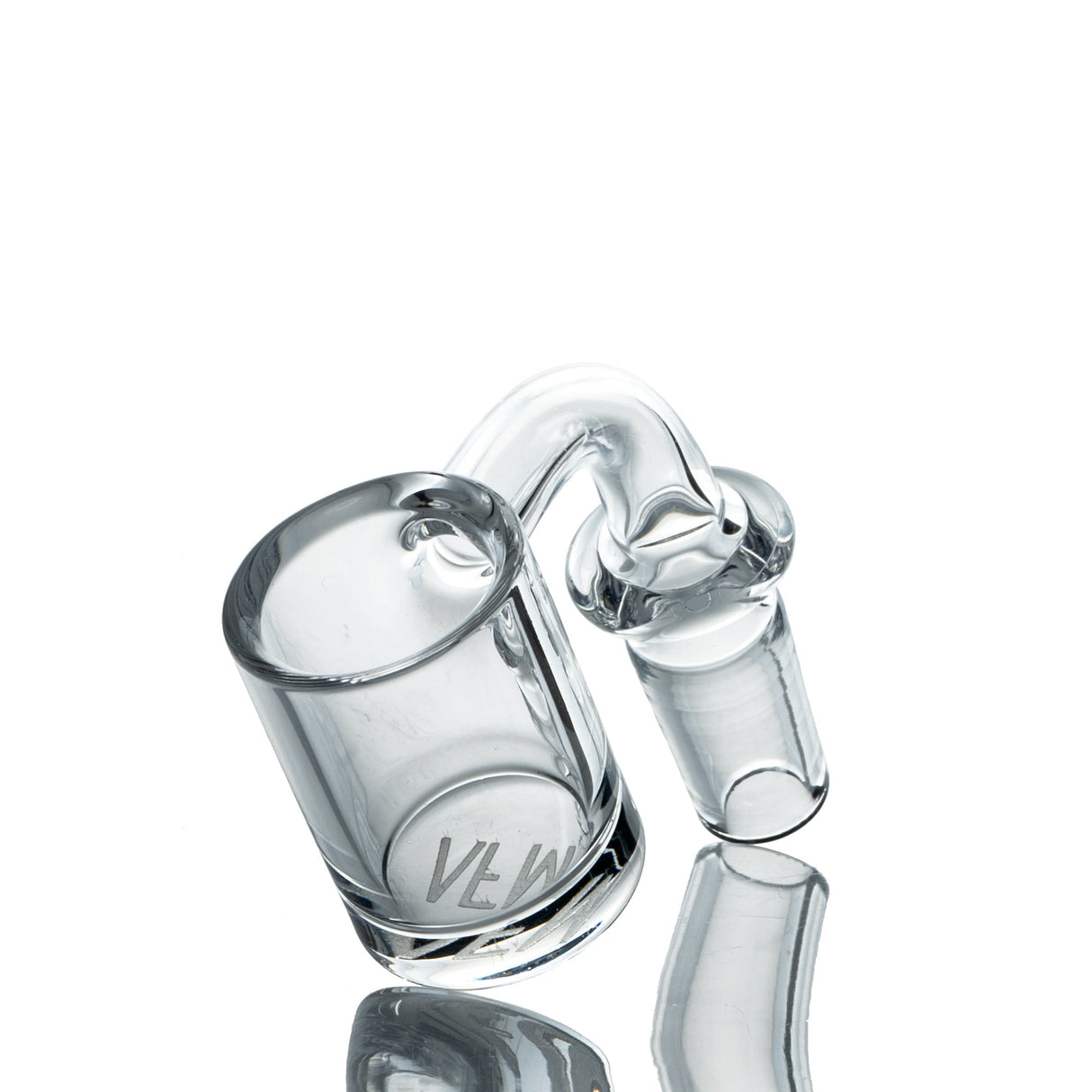 AFM Quartz Banger Hanger - Thick Bottom 3mm X 25mm, Side View on Reflective Surface