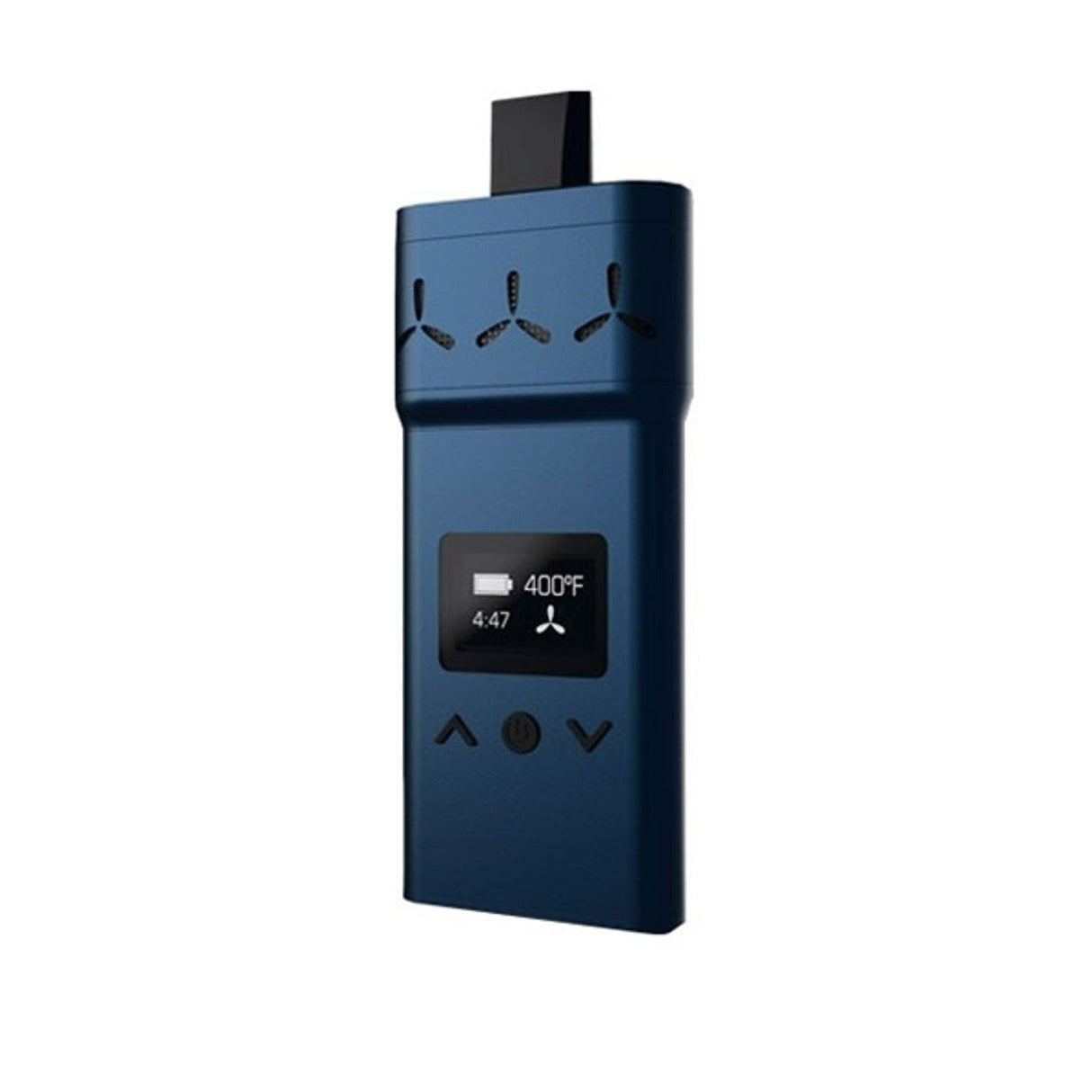 AirVape X Portable Vaporizer in Ocean Blue with Digital Display, Front View