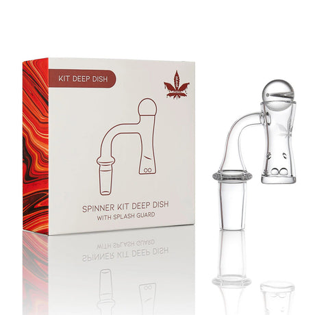 aLeaf Quartz Banger Spinner Kit with Deep Dish, 90 Degree Angle, 14mm Male Joint, and Box