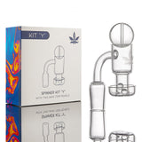 aLeaf Quartz Banger Spinner Kit with Y Terp Pearls for Dab Rigs - 90 Degree Joint