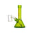 aLeaf Tiny Beaker Dab Rig in Green, 5" Height, 10mm Female Joint, Side View on White Background