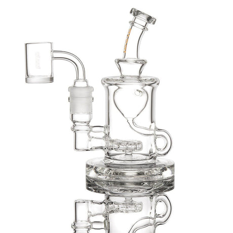 aLeaf UFO Perk Recycler with 14mm Thermal Banger, Clear Borosilicate Glass, Side View