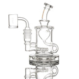 aLeaf UFO Perk Recycler with 14mm Thermal Banger, Clear Borosilicate Glass, Side View