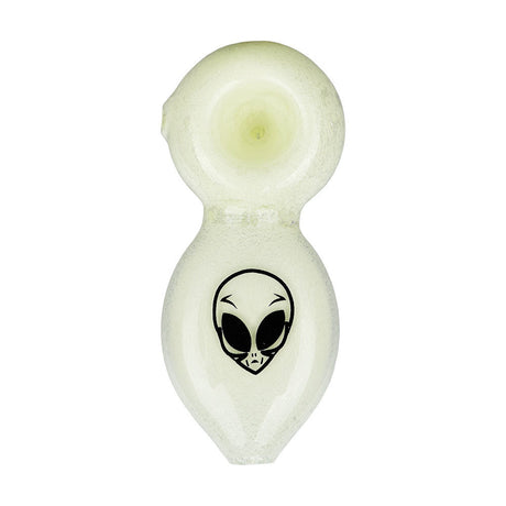 Alien Tech Glow in the Dark Glass Pipe by Alien Labs, 3.5" Compact Design, USA Made, Top View