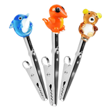 Colorful borosilicate glass animal memo clips with metal holders, 30 pack, front view