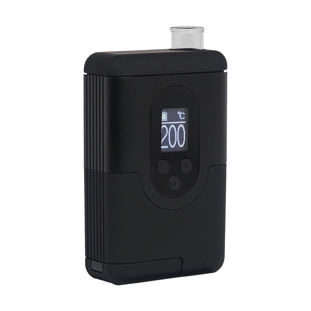 Arizer ArGo Dry Herb Vaporizer in black, 3400mAh battery, portable design, front view with digital display