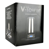 Arizer V-Tower Dry Herb Vaporizer in box, digital display, Canadian plug-in desktop design