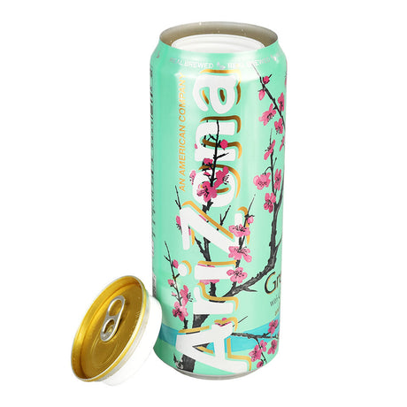 AriZona Green Tea 23oz Can Diversion Safe, Portable Stash Container, Front View with Open Lid