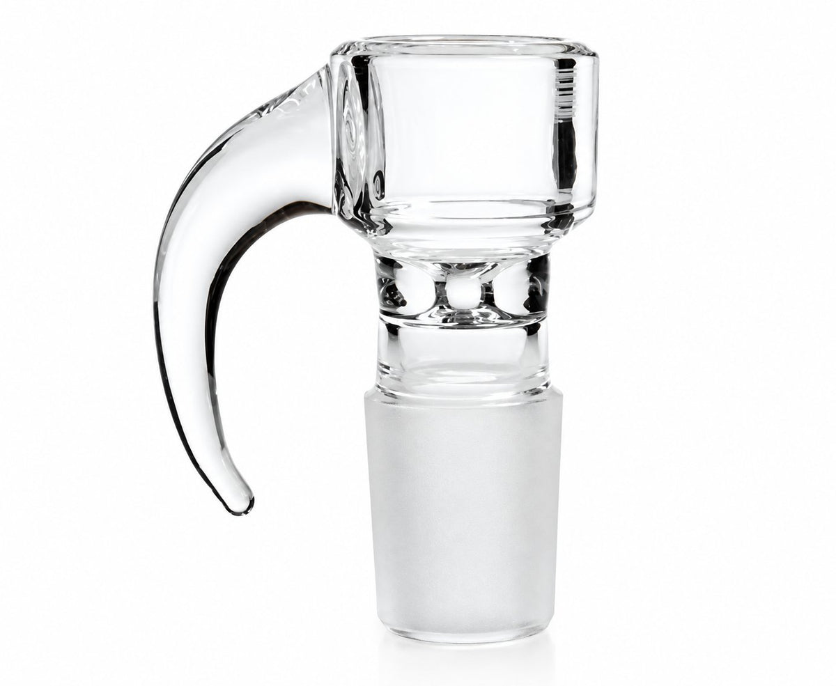 14mm or 18mm Male Joint Clear Glass Arm Handle Bowls