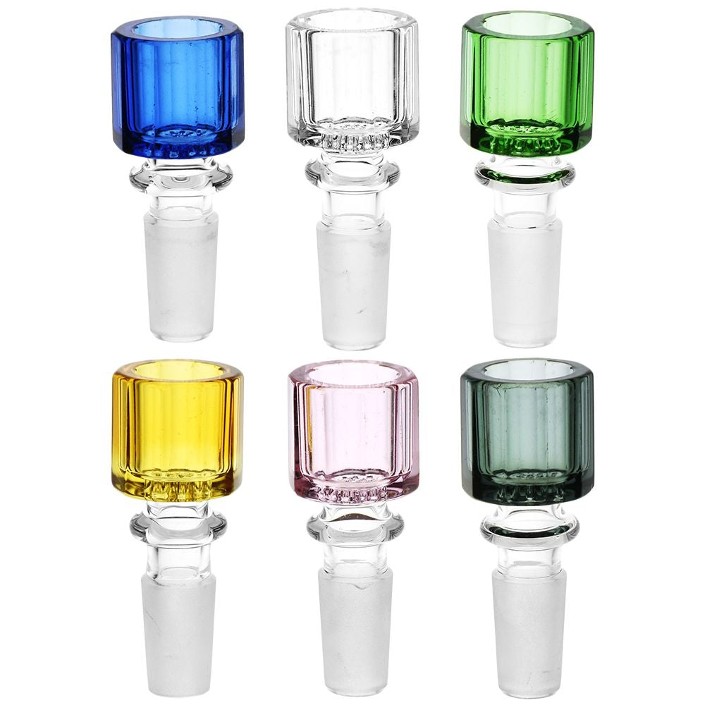 Art Deco Faceted Herb Slide | 14mm M | Assorted Colors | 6 Pack