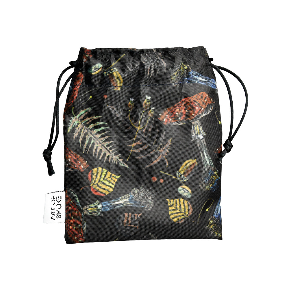 Art of Smoke black ceramic gnome pipe and rolling tray with colorful insect design