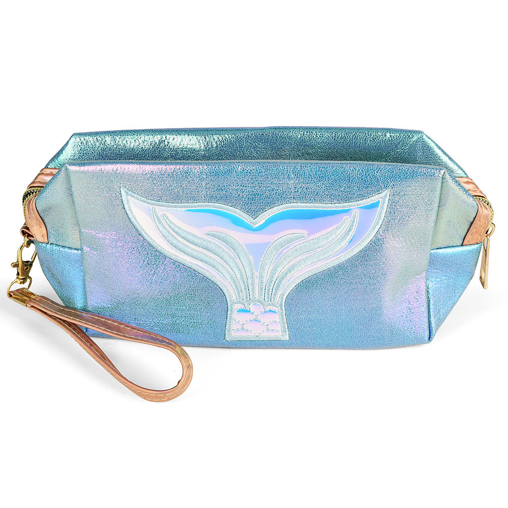 Art of Smoke Mermaid Ceramic Pipe in Iridescent Blue Carry Bag with Star Dish