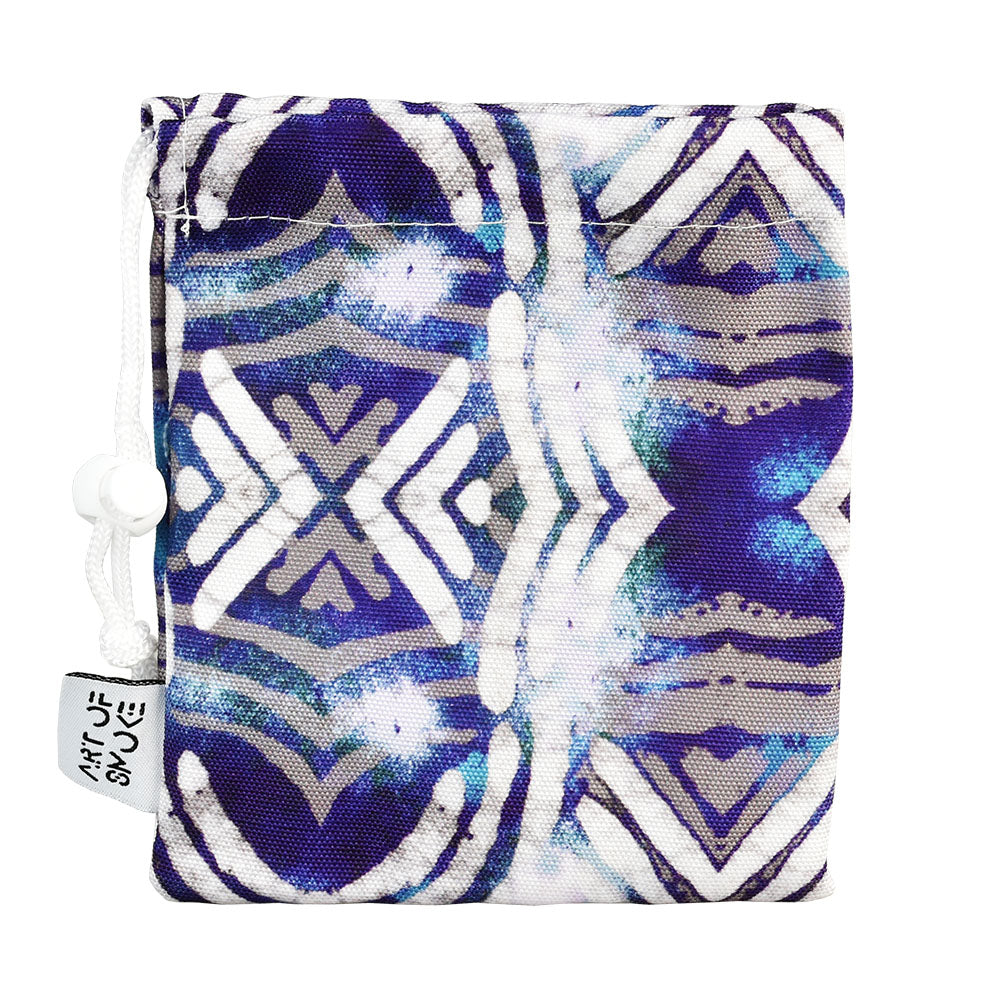 Art of Smoke Turtle Ceramic Pipe in Carry Bag with Blue and White Pattern