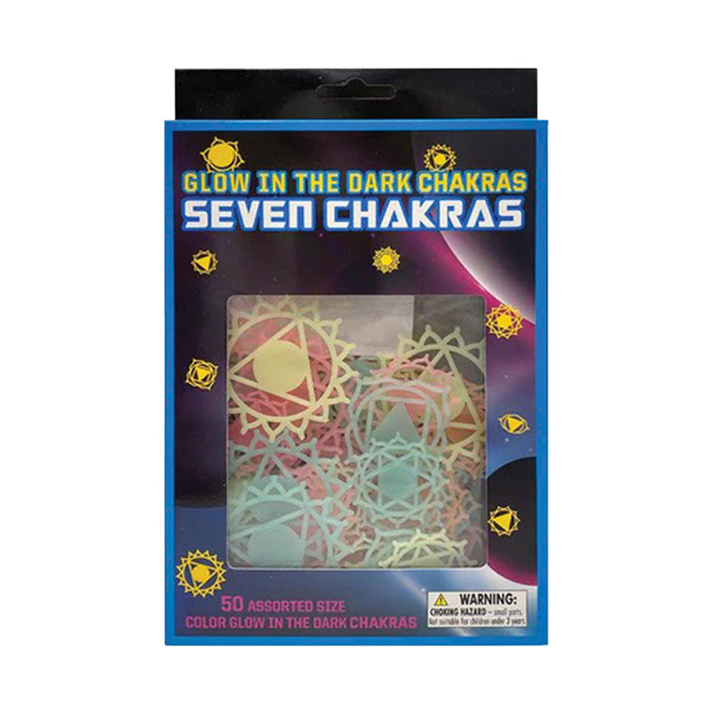 Pack of 50 Assorted Color Glow in the Dark Wall Stickers - Front View