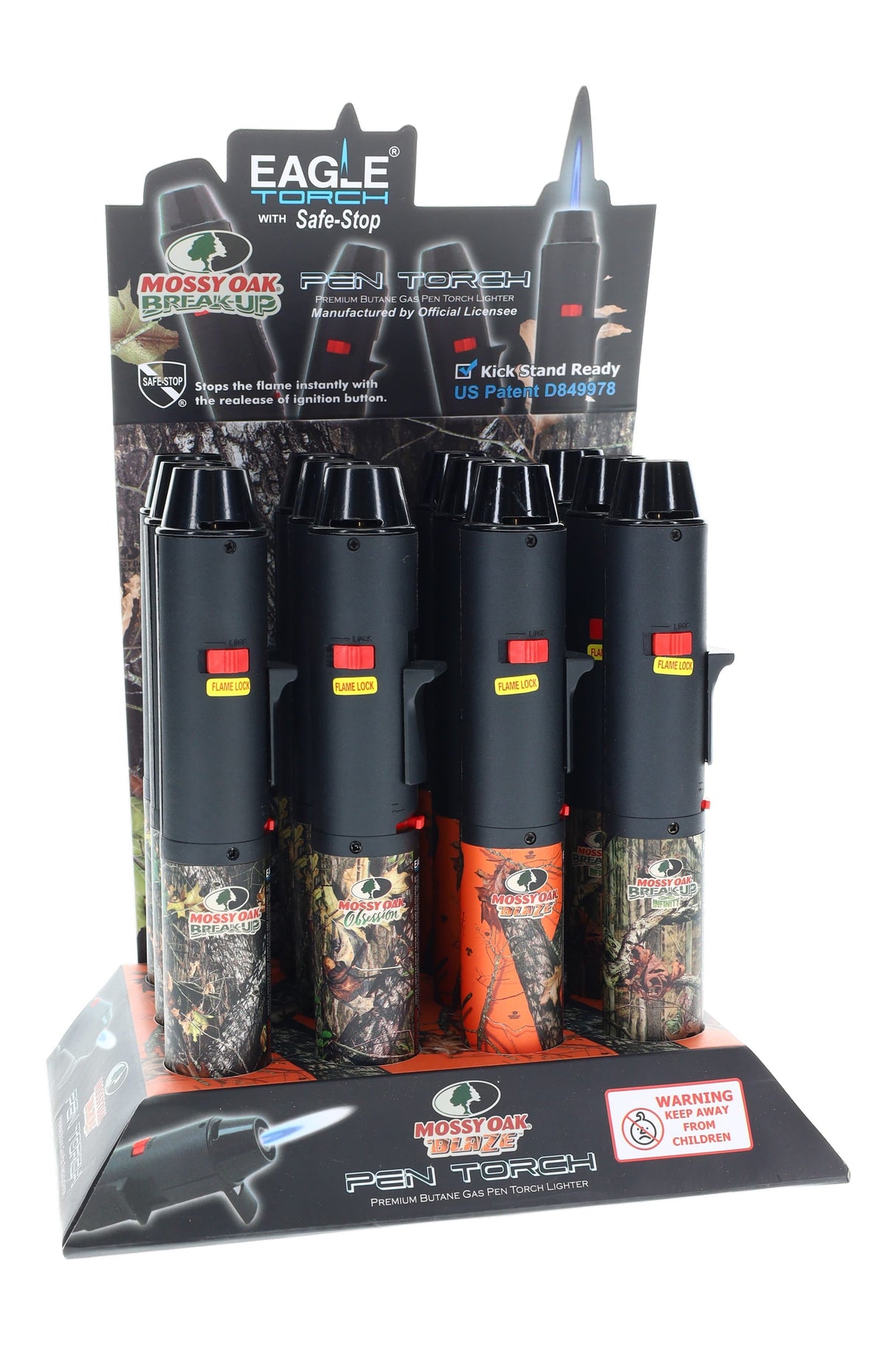 Mossy Oak Camo Eagle Pen Torch Lighter – 12-Pack Display