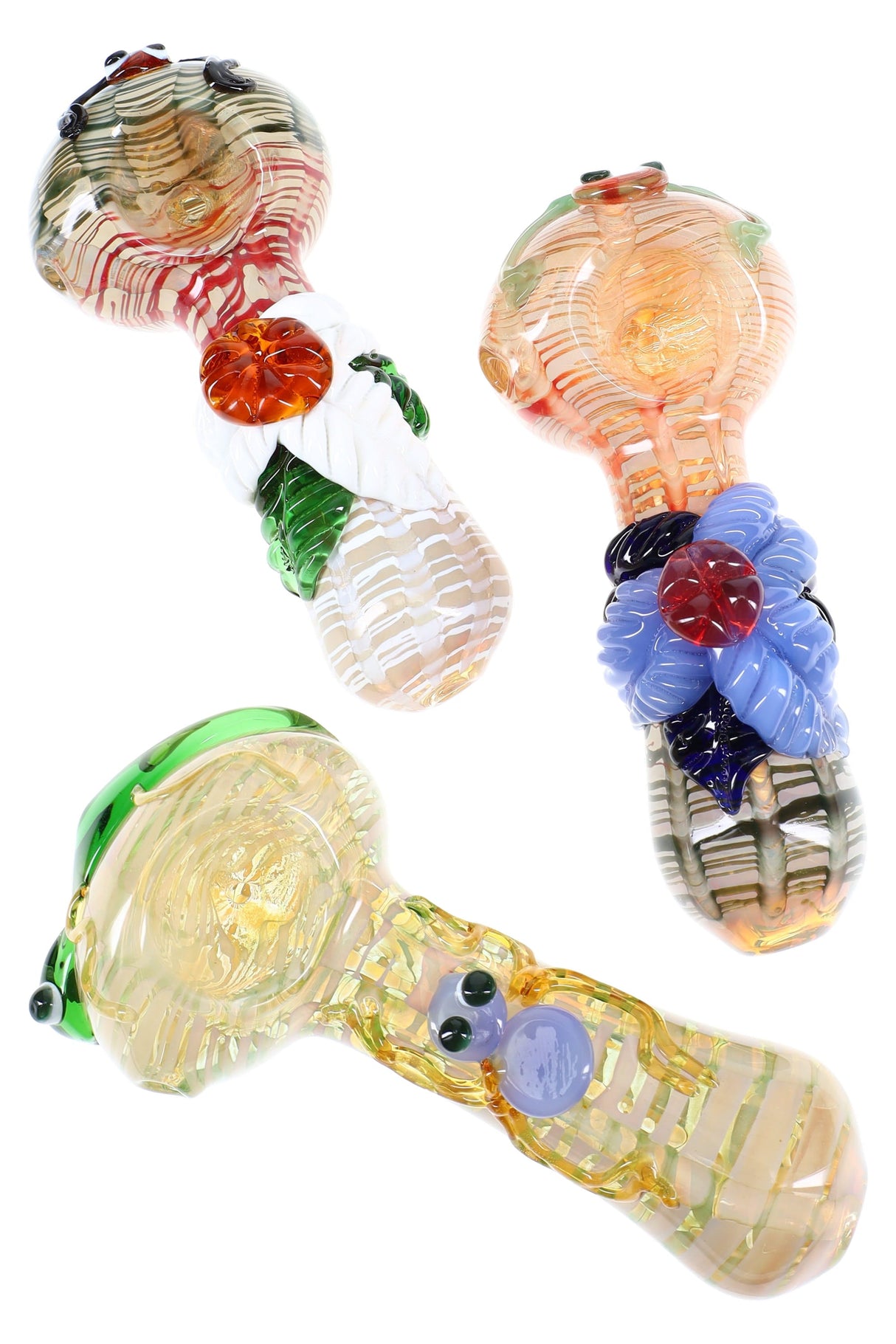 Silver Fumed Raked Leaf & Critter Spoon “Garden Party” – 5″ – Assorted Colors