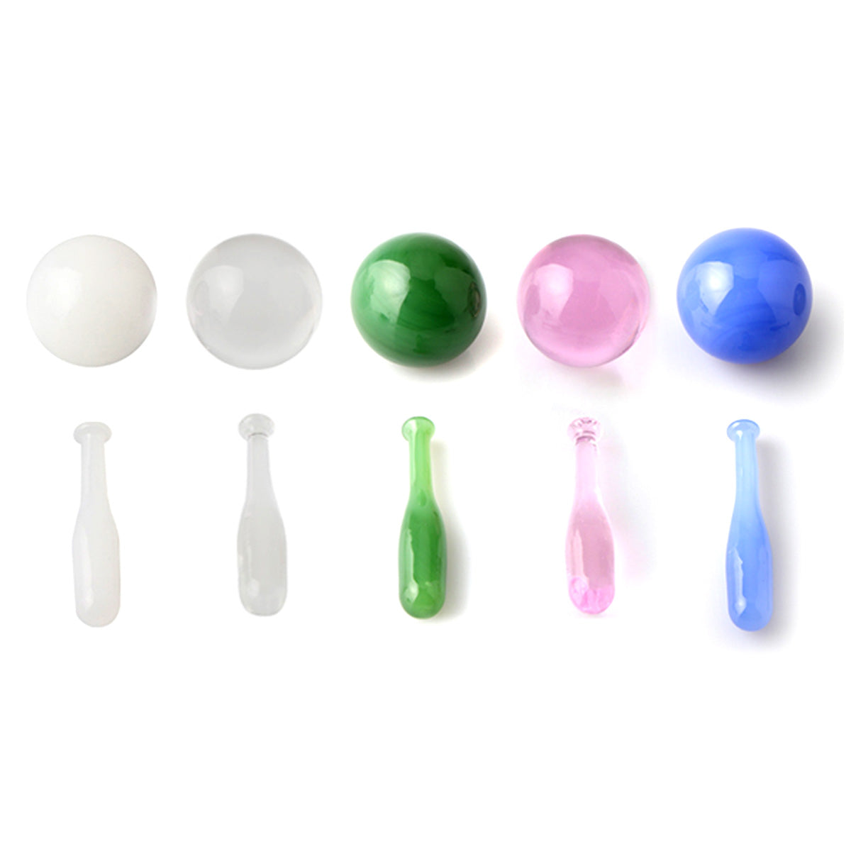 Baseball Bat Terp Slurper Set from The Stash Shack, Borosilicate Glass, Top View