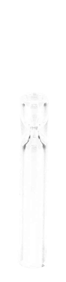 Clear Borosilicate Glass Taster Pipe, Chillum Design for Dry Herbs, Front View