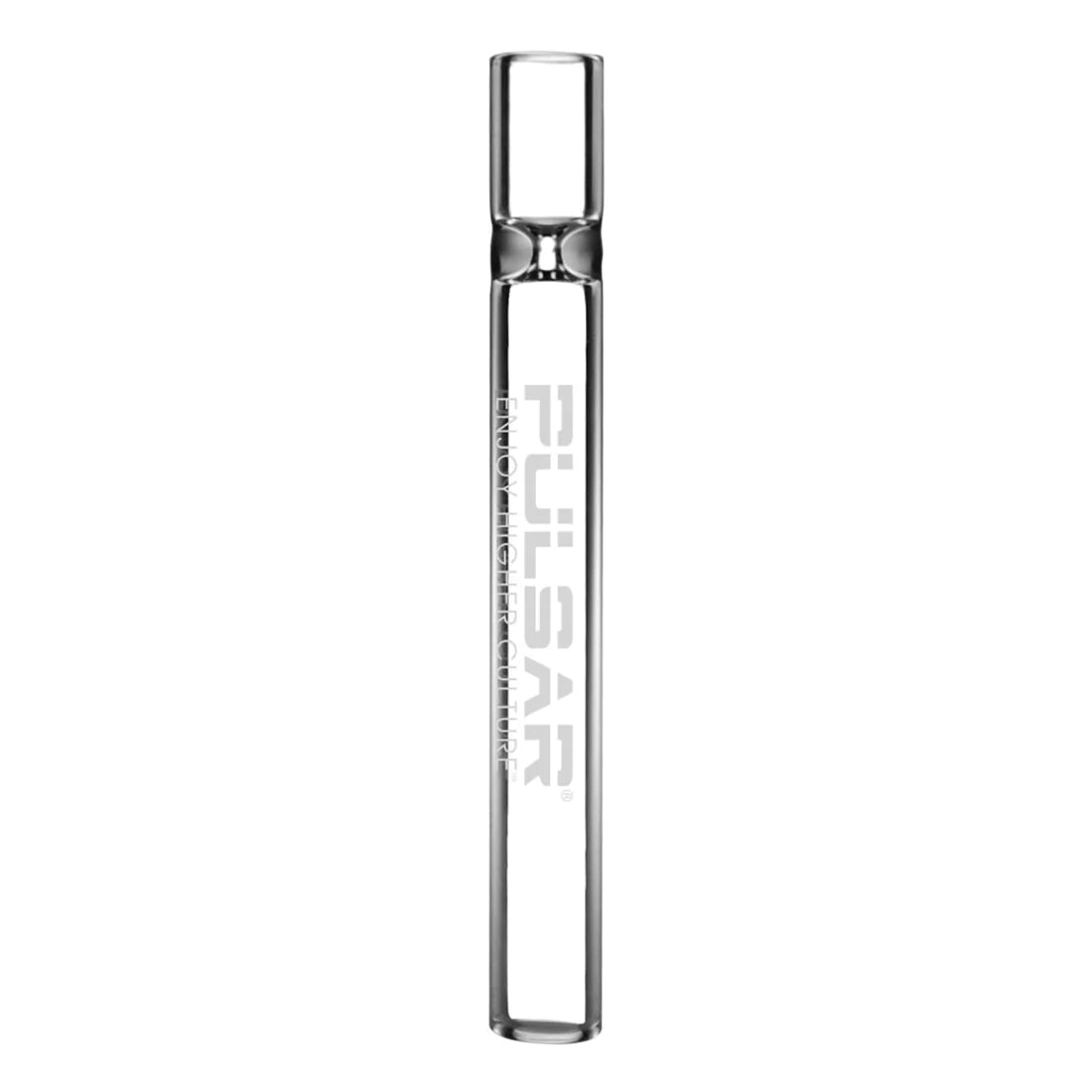 Clear Borosilicate Glass Taster Pipe for Dry Herbs, Chillum Design, Large Size - Front View